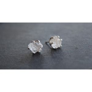 Alternative raw diamond earrings, natural stone, Mothers Day Earrings